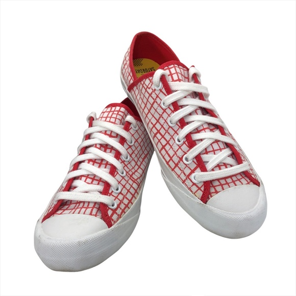 kate spade Shoes - KATE SPADE Saturday PF-FLYERS Red Window Pane Lace Up Sneakers Size 8